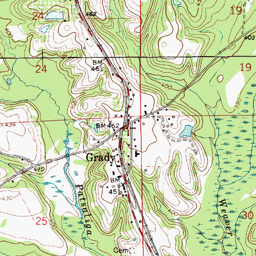 Topographic Map of Grady, AL