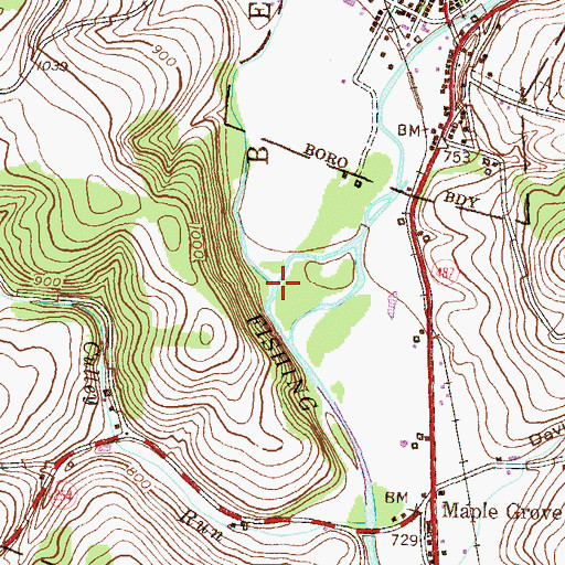 Topographic Map of West Creek, PA