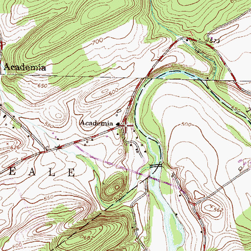 Topographic Map of Academia, PA