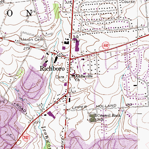 Topographic Map of Addisville Church, PA