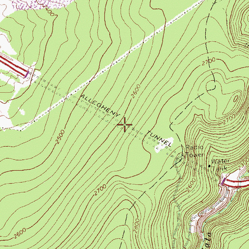 Topographic Map of Allegheny Tunnel, PA