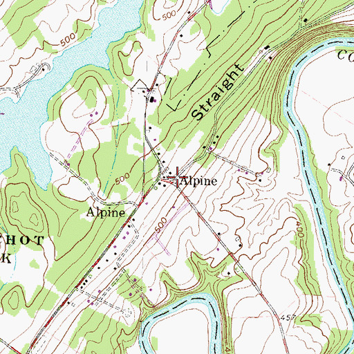 Topographic Map of Alpine, PA