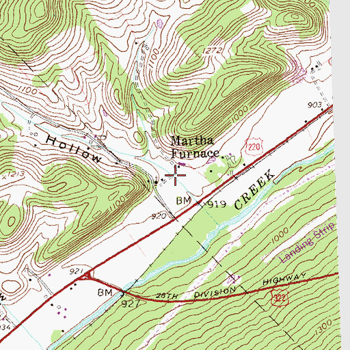 Topographic Map of Ardery Hollow, PA