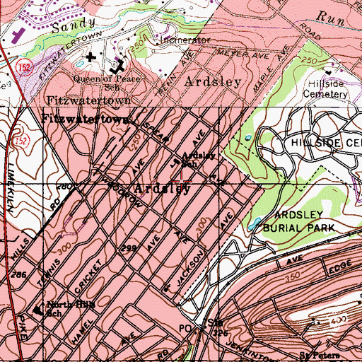 Topographic Map of Ardsley, PA