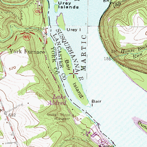 Topographic Map of Bair Island, PA