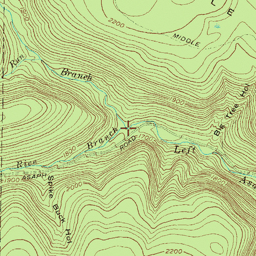 Topographic Map of Baker Branch, PA