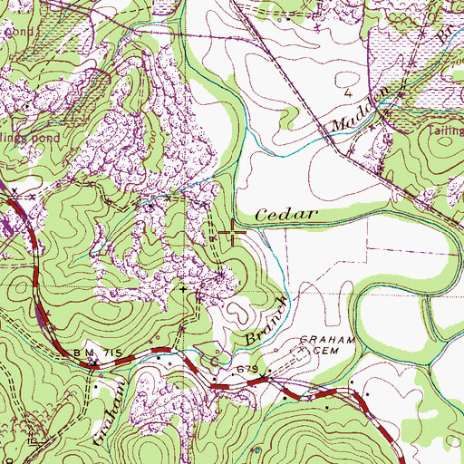 Topographic Map of Graham Branch, AL