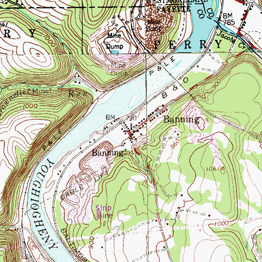 Topographic Map of Banning, PA