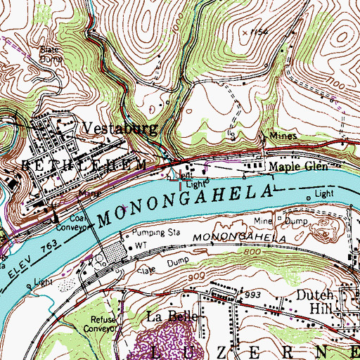 Topographic Map of Barneys Run, PA
