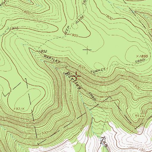 Topographic Map of Bartley Trail, PA