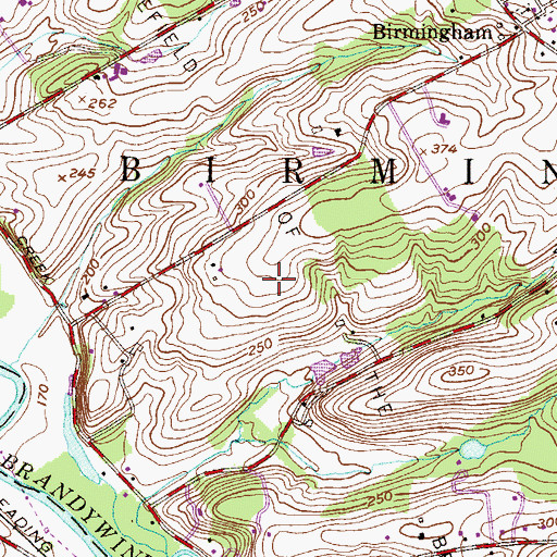 Topographic Map of Battlefield of the Brandywine, PA