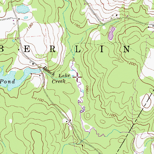Topographic Map of Beach Lake Creek, PA