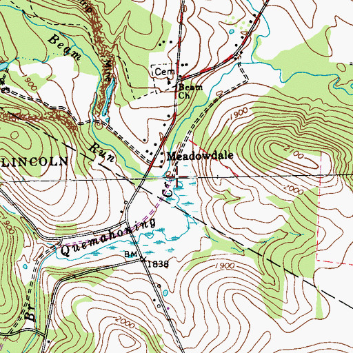Topographic Map of Beam Run, PA