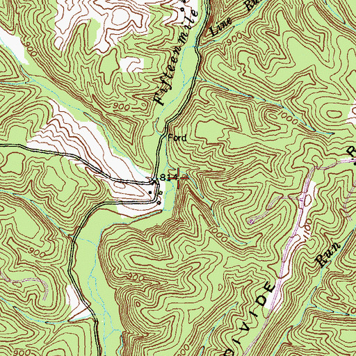 Topographic Map of Bear Camp Branch, MD