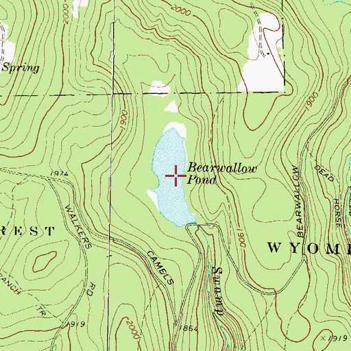 Topographic Map of Bearwallow Pond, PA