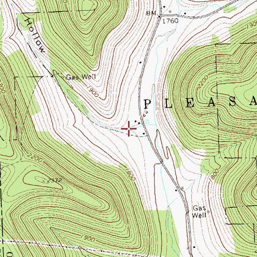 Topographic Map of Beckwith Hollow, PA
