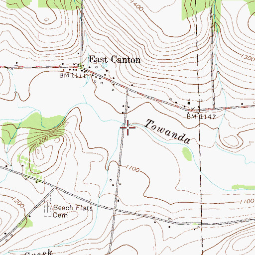 Topographic Map of Beech Flats Creek, PA