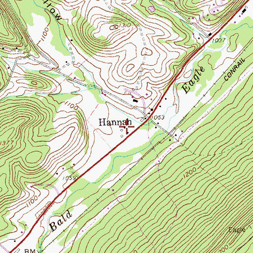 Topographic Map of Bell Hollow, PA