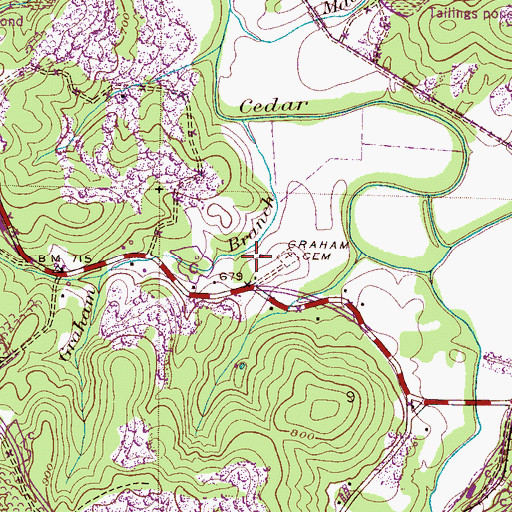 Topographic Map of Graham Cemetery, AL