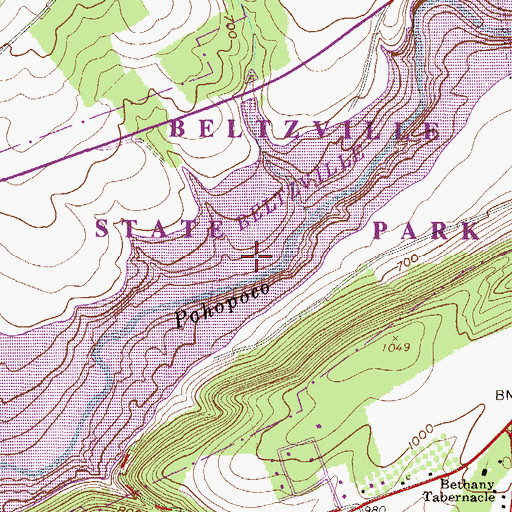 Topographic Map of Beltzville Lake, PA