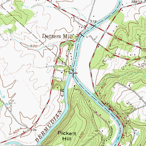 Topographic Map of Bermudian Creek, PA