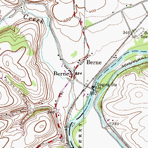 Topographic Map of Berne, PA