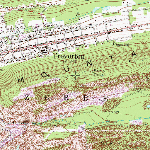 Topographic Map of Big Mountain, PA