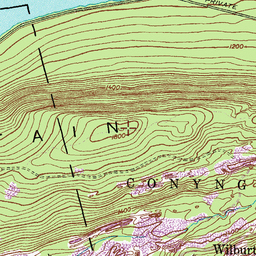 Topographic Map of Big Mountain, PA
