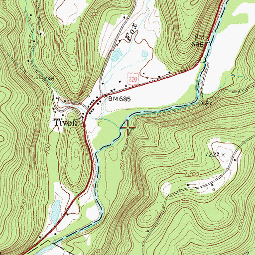Topographic Map of Big Run, PA