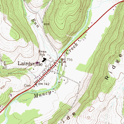 Topographic Map of Big Run, PA