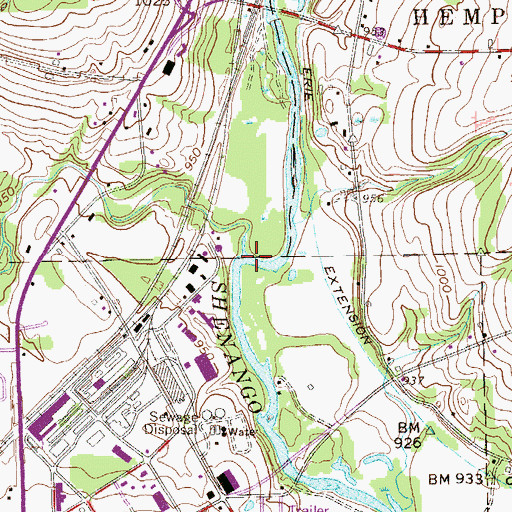 Topographic Map of Big Run, PA