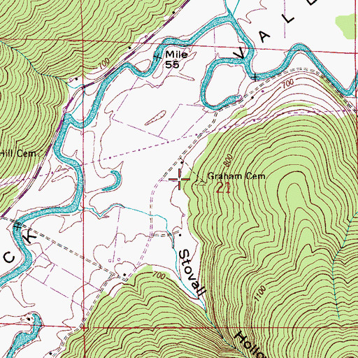 Topographic Map of Graham Cemetery, AL