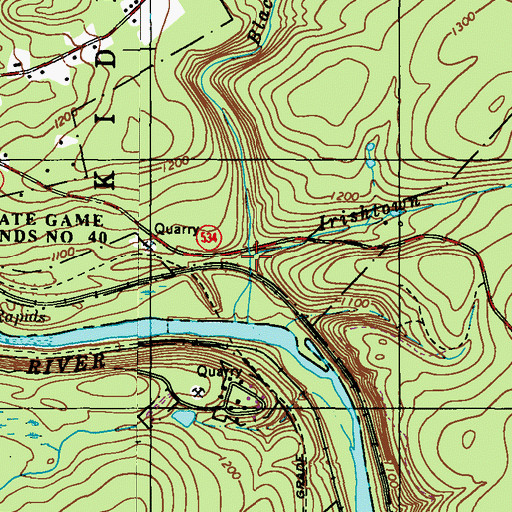 Topographic Map of Black Creek, PA