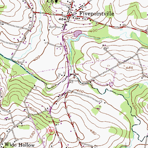 Topographic Map of Black Creek, PA