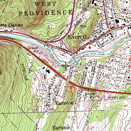 Topographic Map of Black Valley Creek, PA