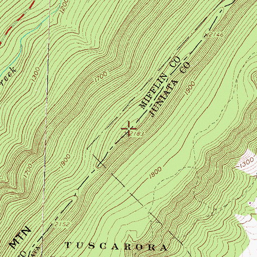 Topographic Map of Blacklog Mountain, PA