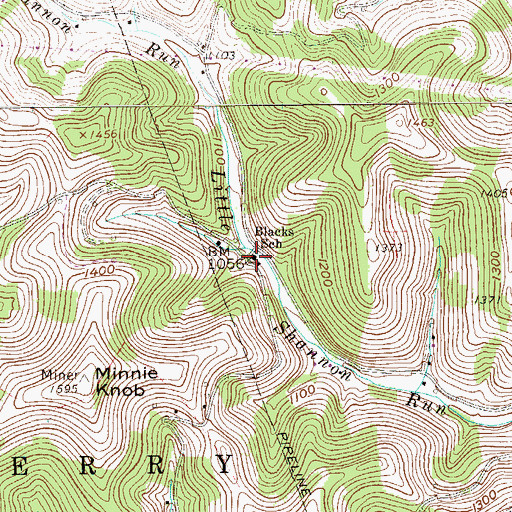 Topographic Map of Blacks School, PA