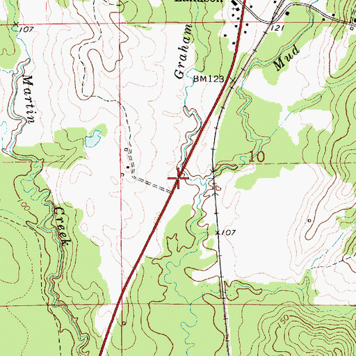 Topographic Map of Graham Creek, AL