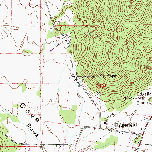 Topographic Map of Graham Springs, AL