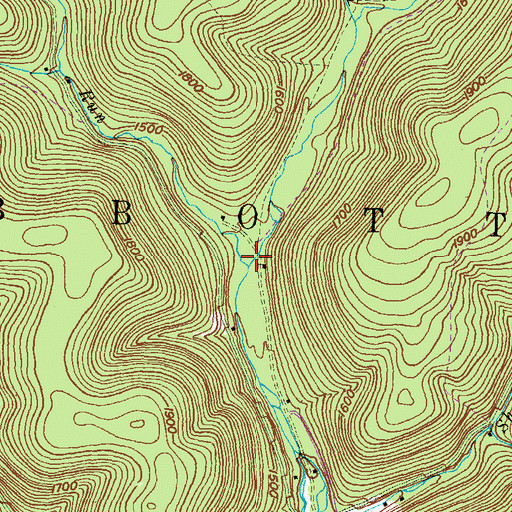 Topographic Map of Boone Run, PA