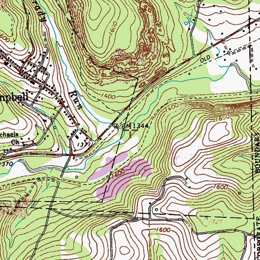 Topographic Map of Brady Run, PA