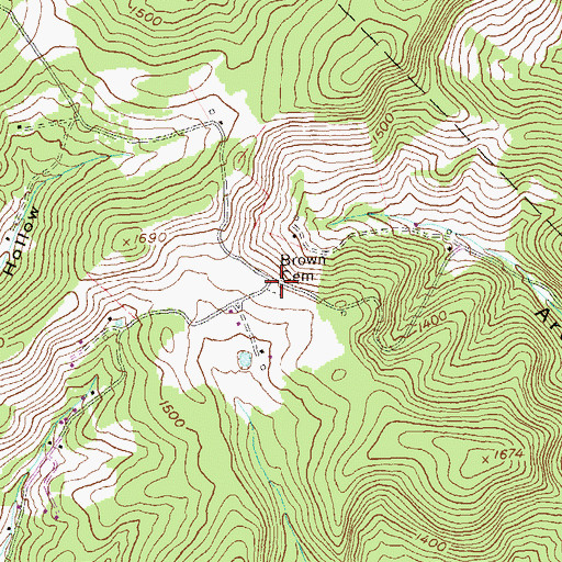 Topographic Map of Brown Cemetery, PA