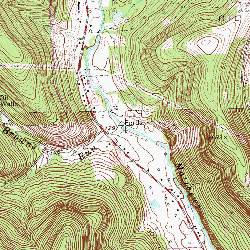Topographic Map of Browns Run, PA