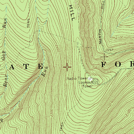 Topographic Map of Buchanan State Forest, PA