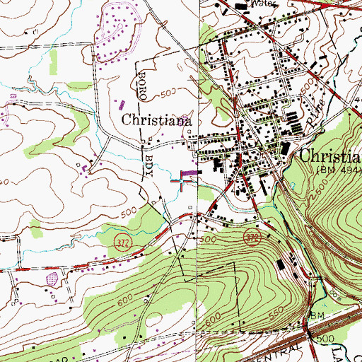 Topographic Map of Buck Run, PA