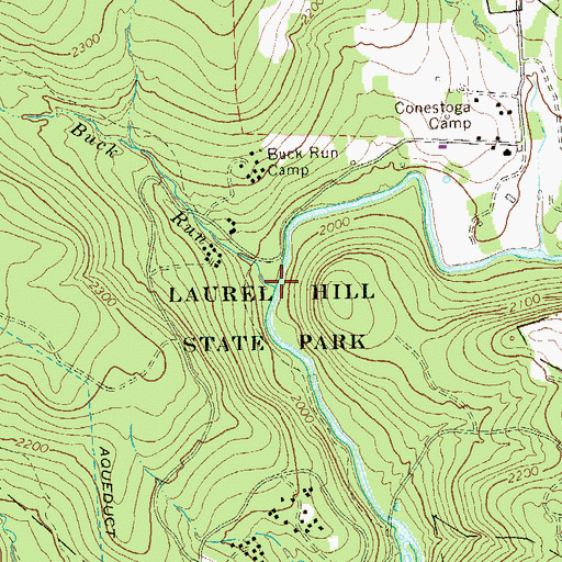 Topographic Map of Buck Run, PA