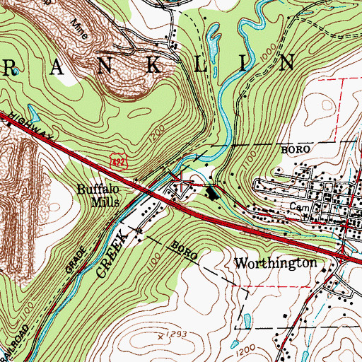 Topographic Map of Buffalo Mills, PA