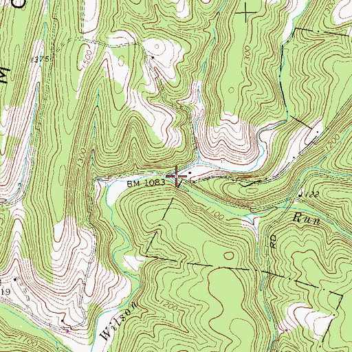 Topographic Map of Bushy Fork, PA