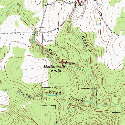 Topographic Map of Buttermilk Falls, PA