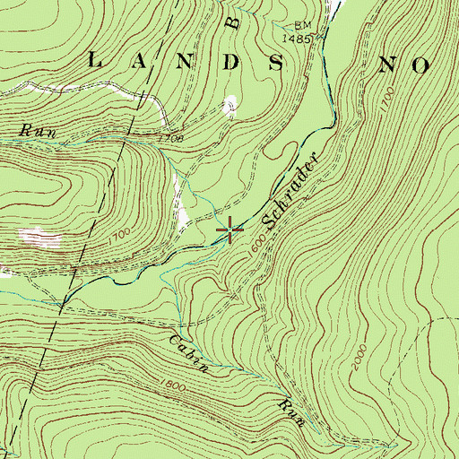 Topographic Map of Cabin Run, PA